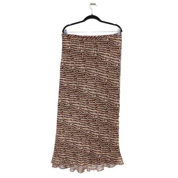 100% Silk Donna Morgan Skirt Set Size 14 Brown Vintage - Picture 6 of 16